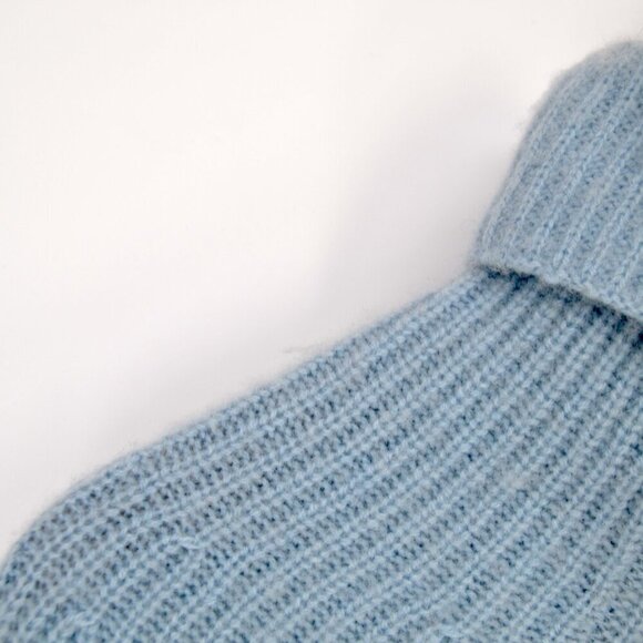 Nordstrom Signature Cashmere Turtleneck Sweater Color Block Blue Grey Women's M - Picture 3 of 6